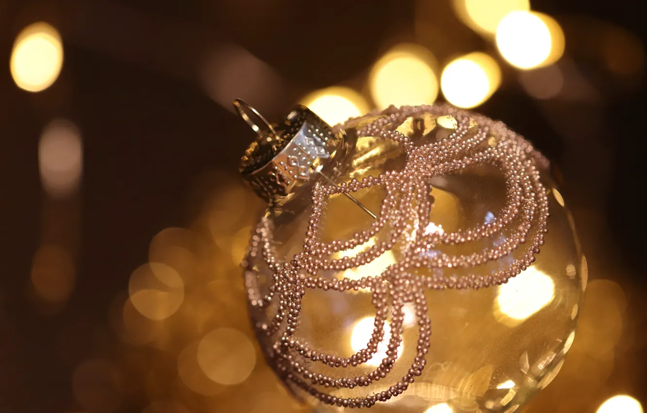 Photo wallpaper winter, balls, light, transparent, background, holiday, balls, pattern