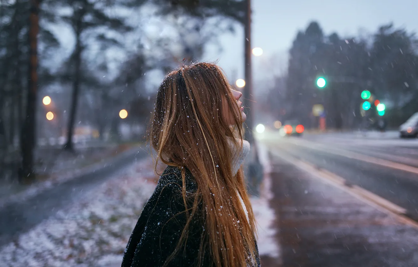 Photo wallpaper snow, profile, curls, Aleks Five