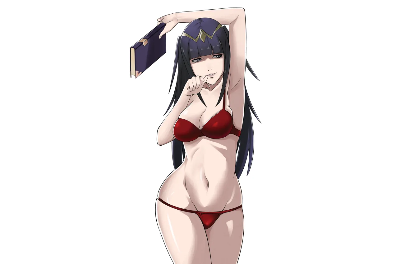 Photo wallpaper girl, sexy, lingerie, bra, cleavage, panties, long hair, boobs