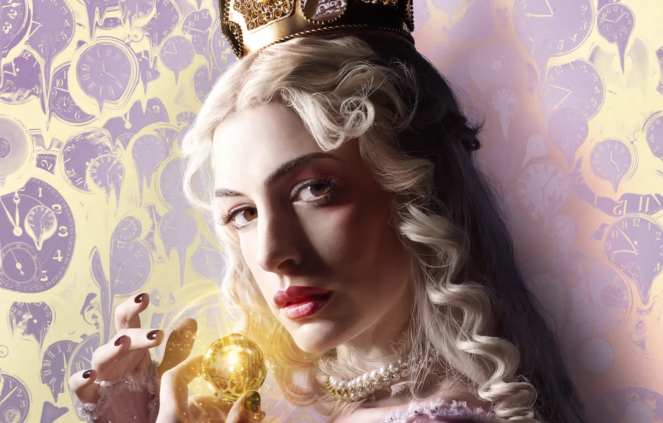 Photo wallpaper Anne Hathaway, Anne Hathaway, Alice in Wonderland, White Queen, 2016, Alice Through the Looking Glass