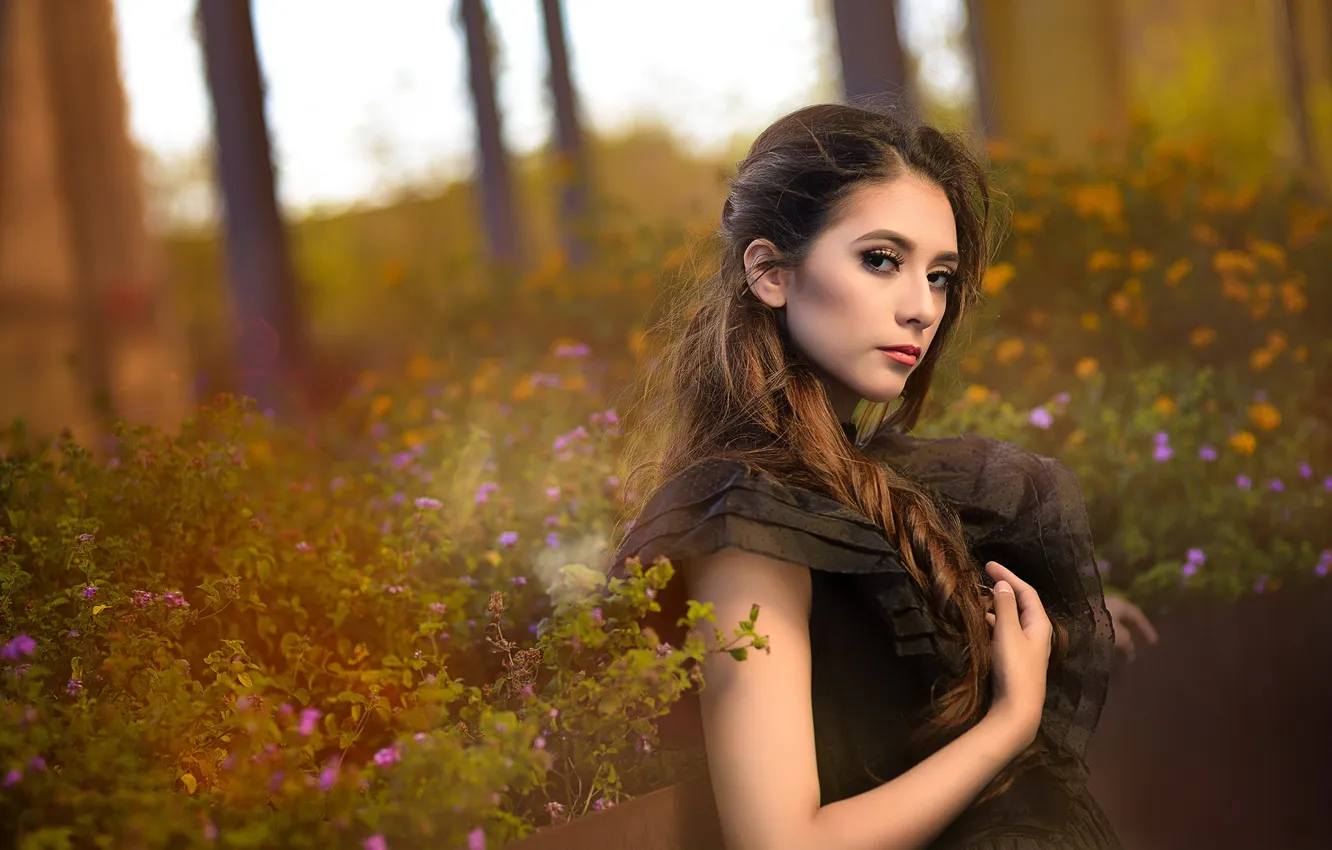 Photo wallpaper girl, pose, background