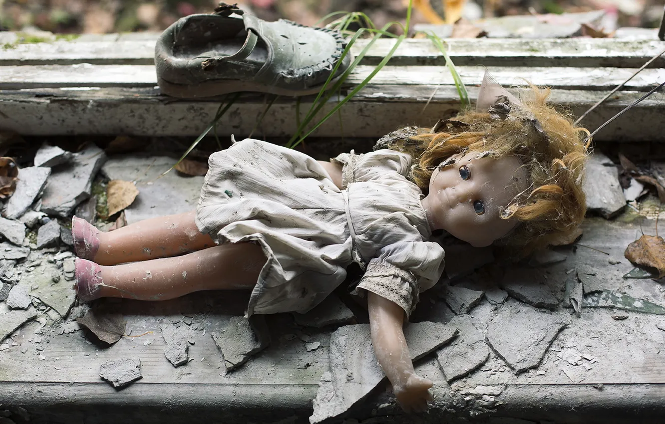 Photo wallpaper background, doll, Pripyat