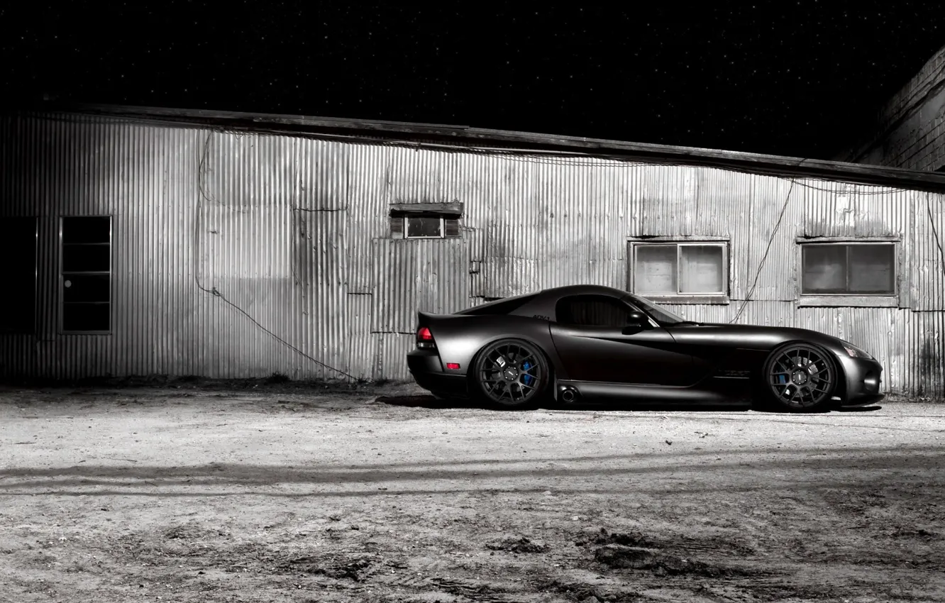 Photo wallpaper black, Dodge Viper, tuning, sport car, Wheels