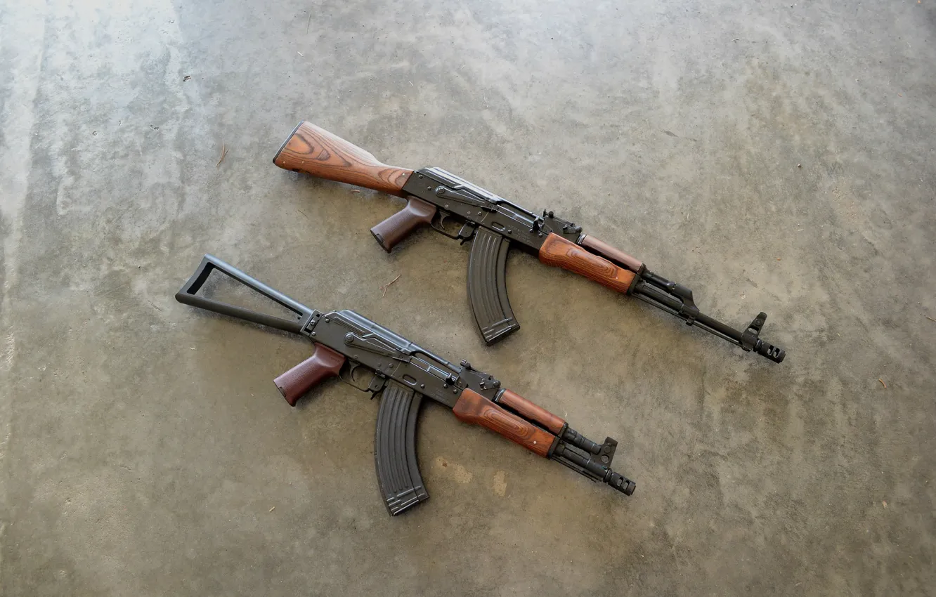 Photo wallpaper weapons, background, Kalashnikov, machines, AK-74