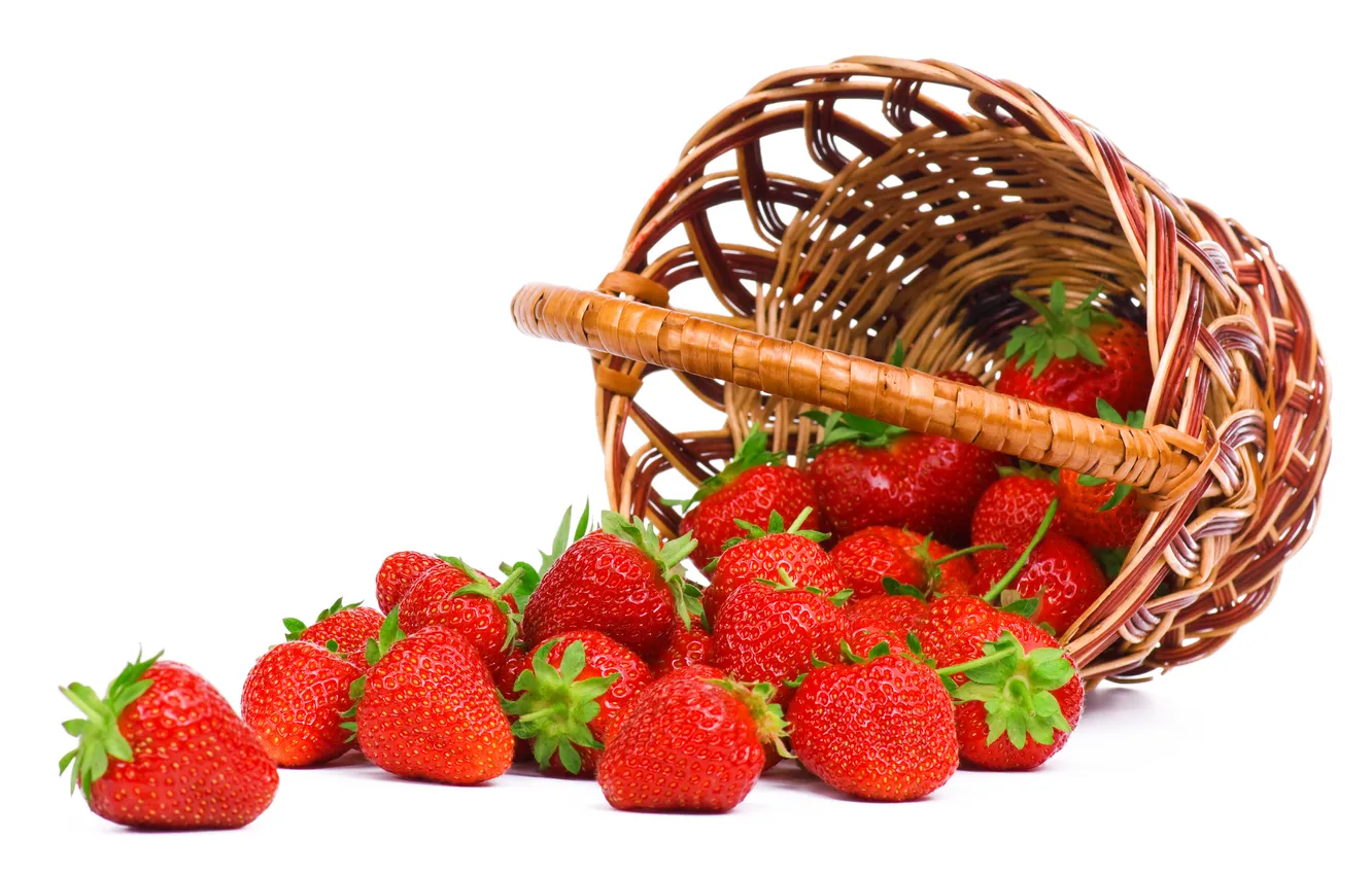 Photo wallpaper berries, strawberry, basket