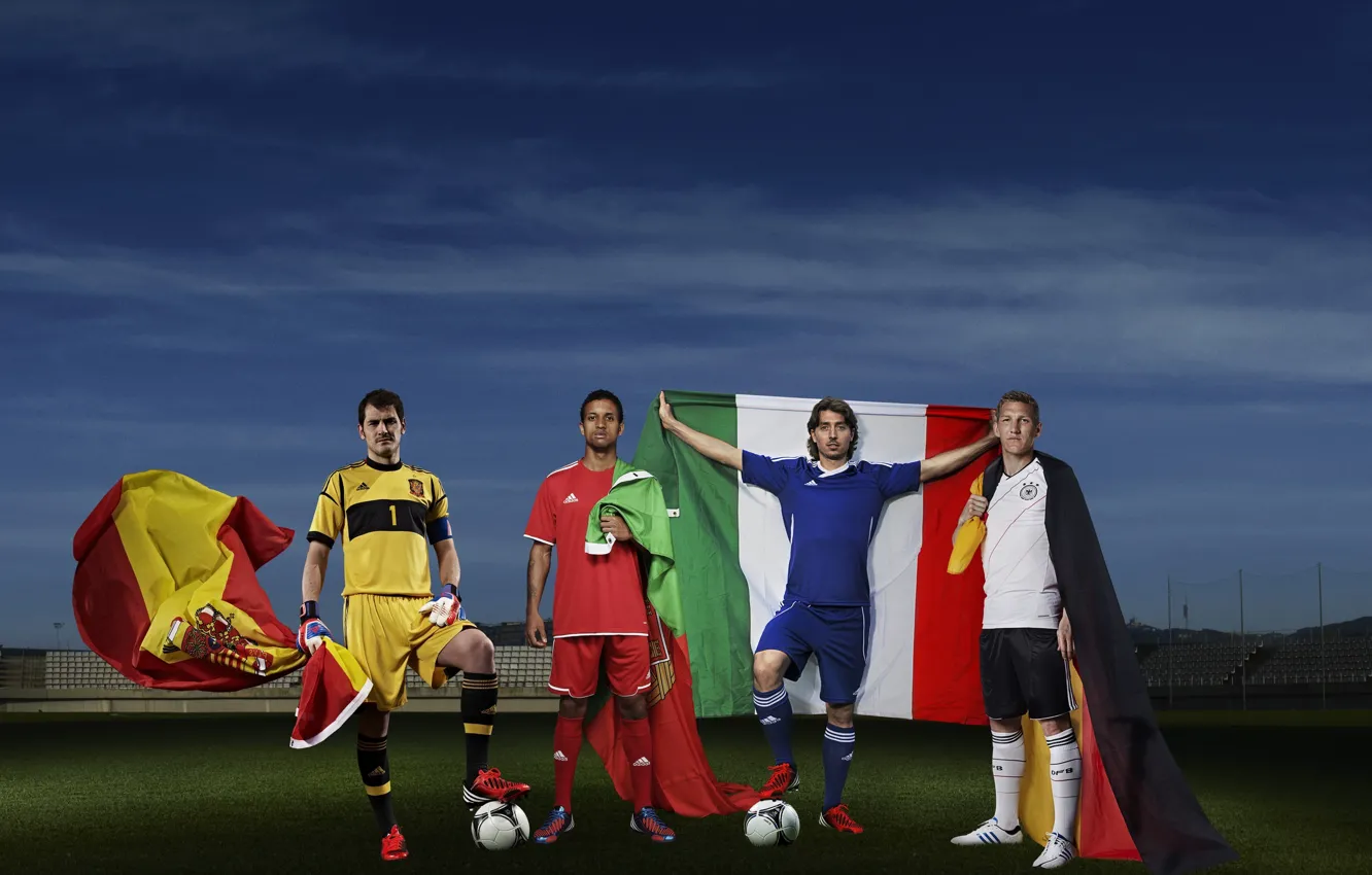Photo wallpaper football, sport, Germany, flag, Italy, Adidas, Portugal, Spain