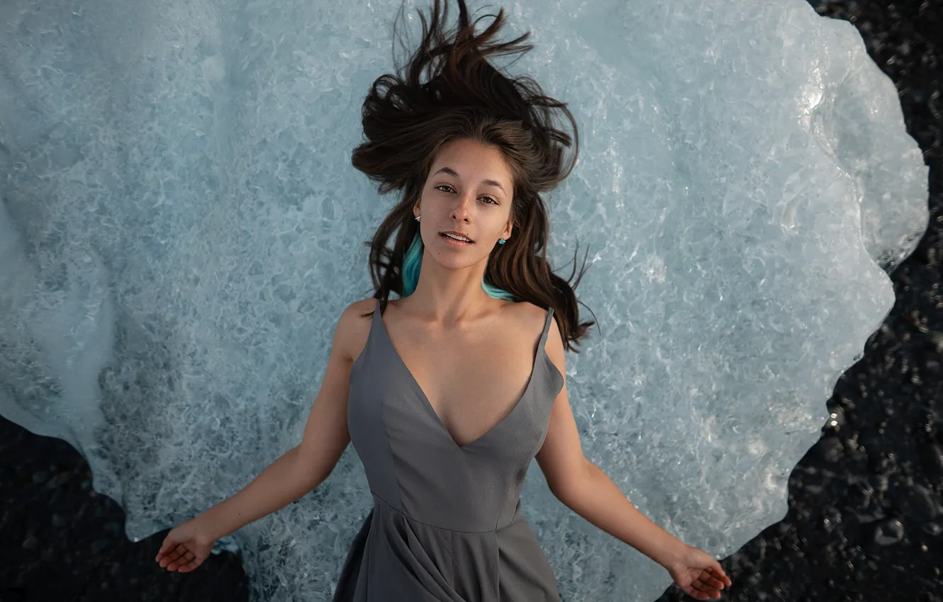 Photo wallpaper ice, smile, the beauty, Inna, Maxim Gontarev, Maxim Gontarev, the girl on the ice