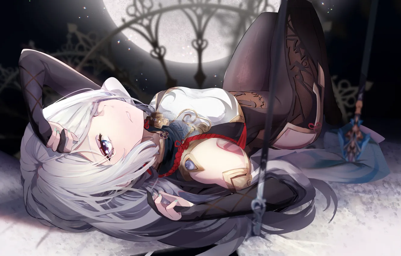 Photo wallpaper Shenhe, sexy girls, dampak genshin