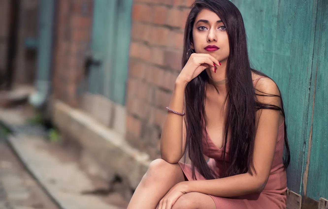 Photo wallpaper girl, hot, sexy, eyes, smile, beautiful, figure, model