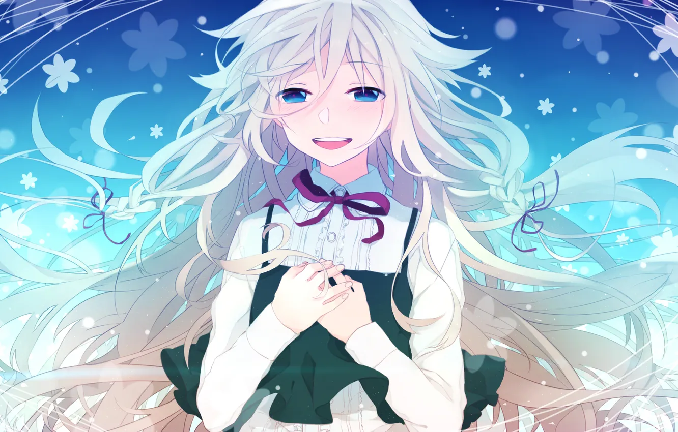 Photo wallpaper the wind, hair, art, girl, vocaloid, Hoshiya Of Tsukino