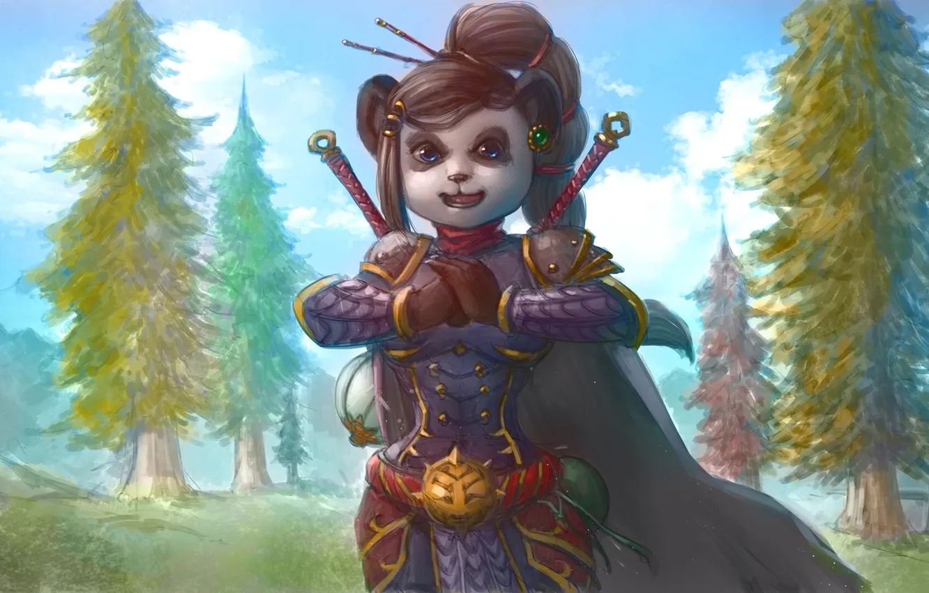 Photo wallpaper Panda, monk, World of Warcraft, ears, wow, monk, Pandaren, Pandaren