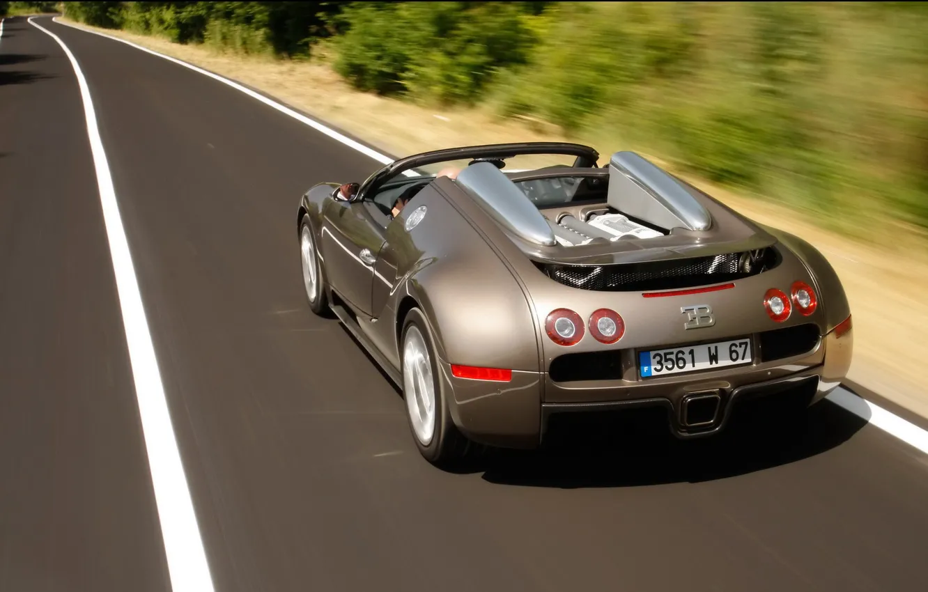 Photo wallpaper road, Bugatti, veyron