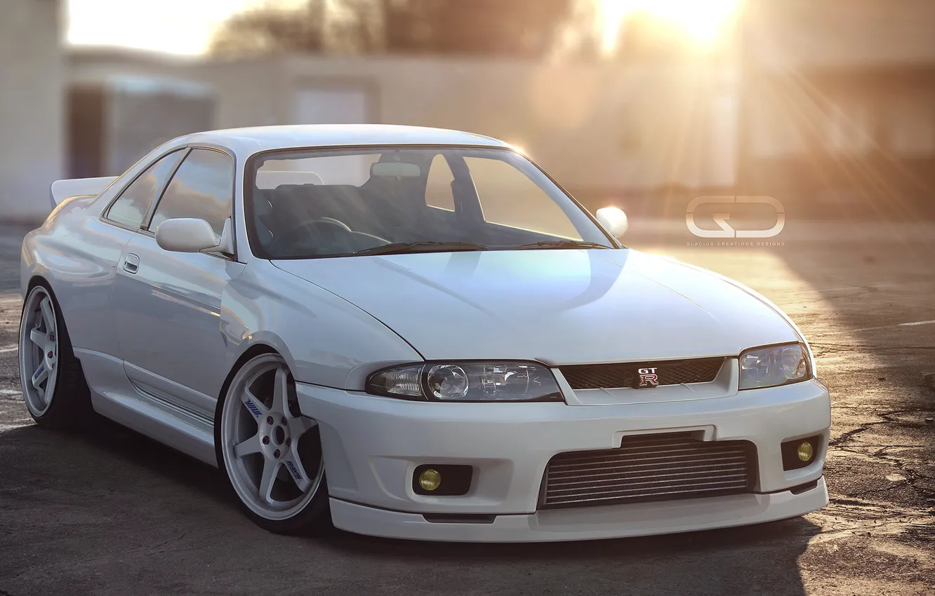 Photo wallpaper rendering, machine, auto, Whiteout Skyline R33 | Custom | Wide body |, Whiteout Skyline R33, …