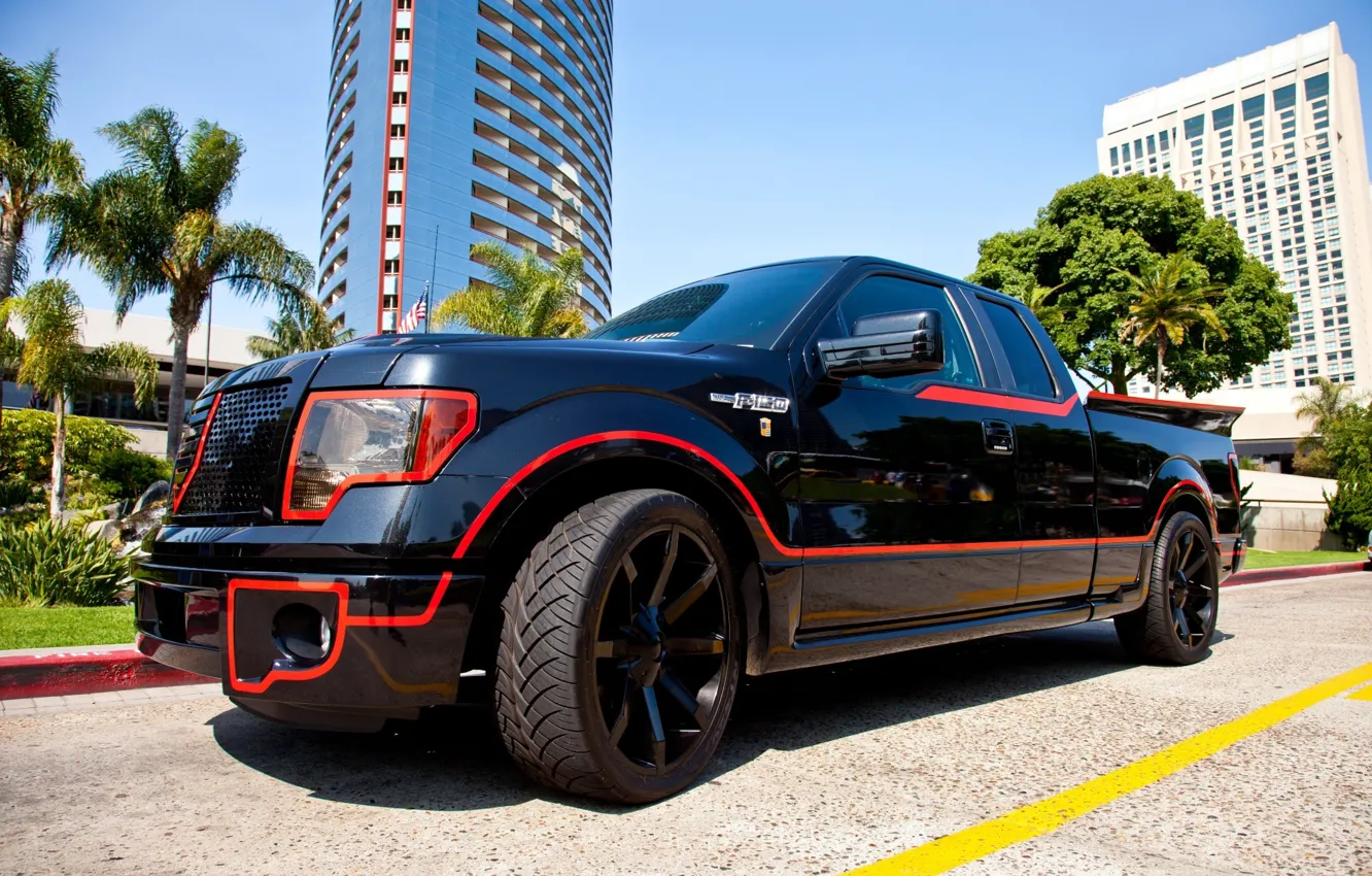 Photo wallpaper Crimefighter Bat Truck, Tuned by Galpin, Ford F150