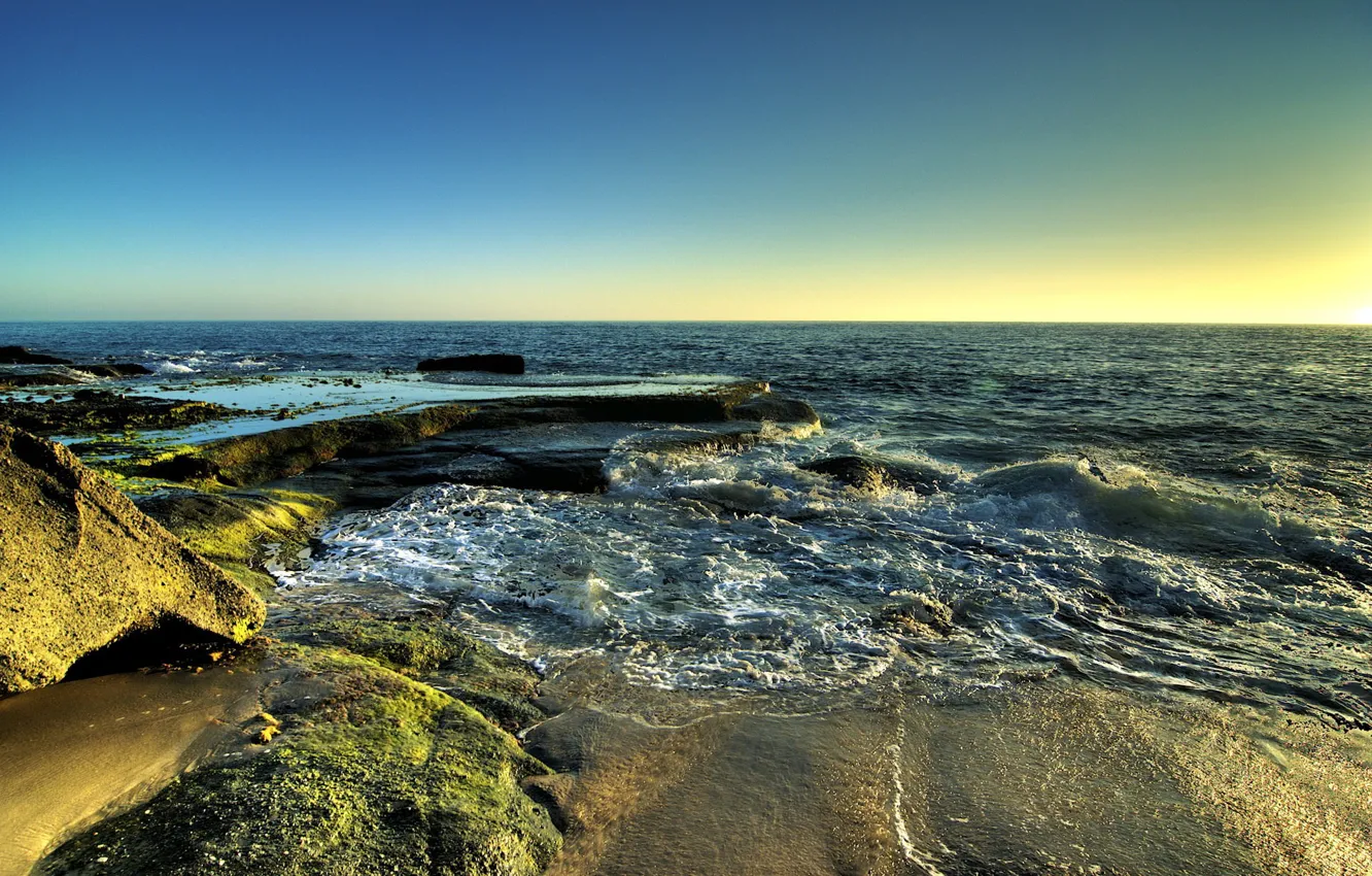Photo wallpaper sand, sea, wave
