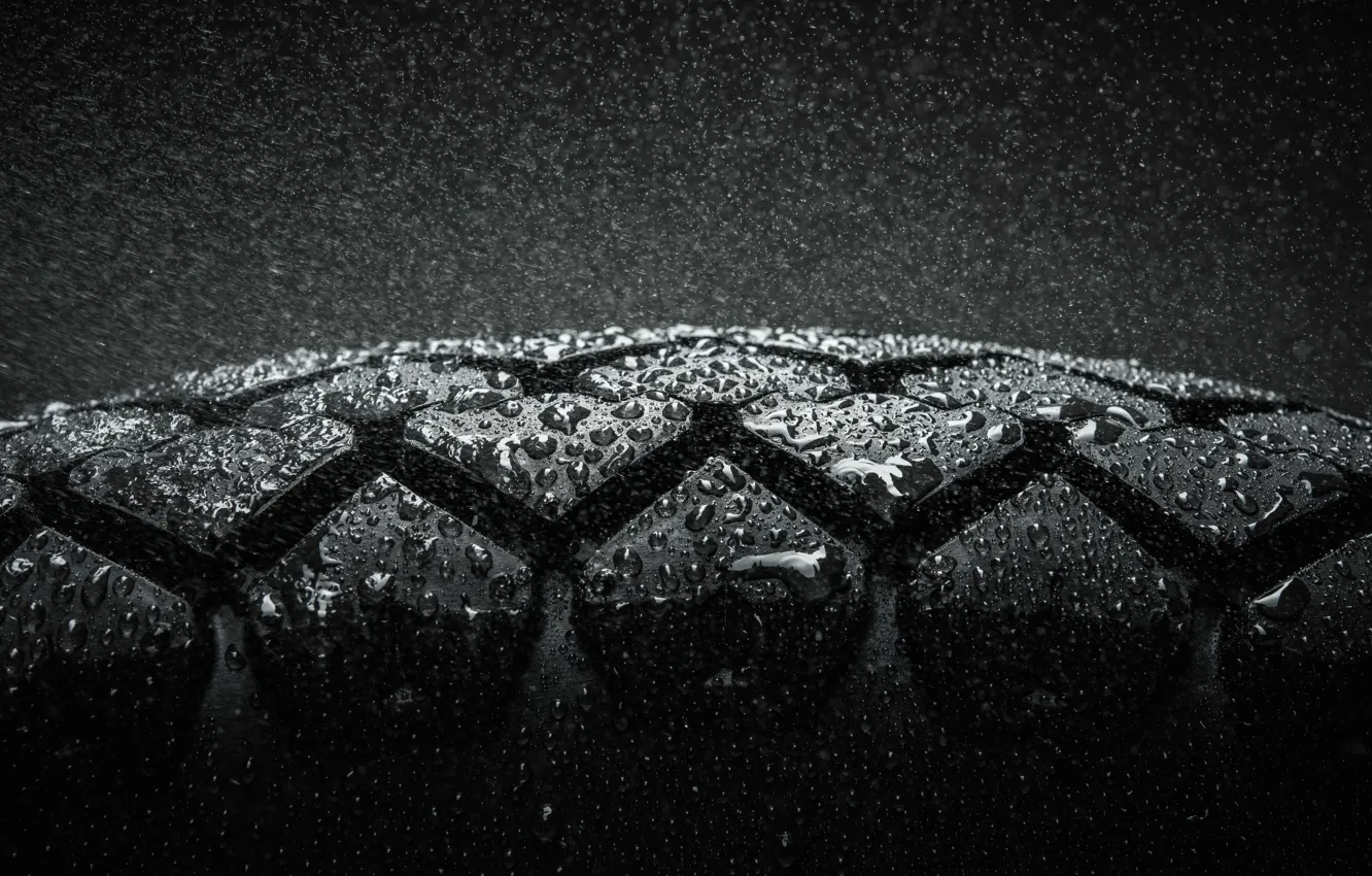 Photo wallpaper drops, macro, rain, wheel, blur, water, rain, tyres