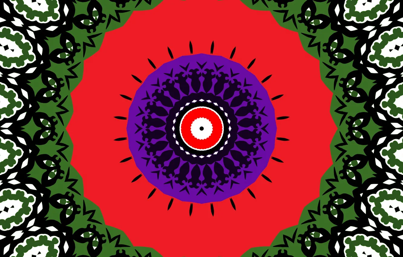 Photo wallpaper pattern, bright, kaleidoscope