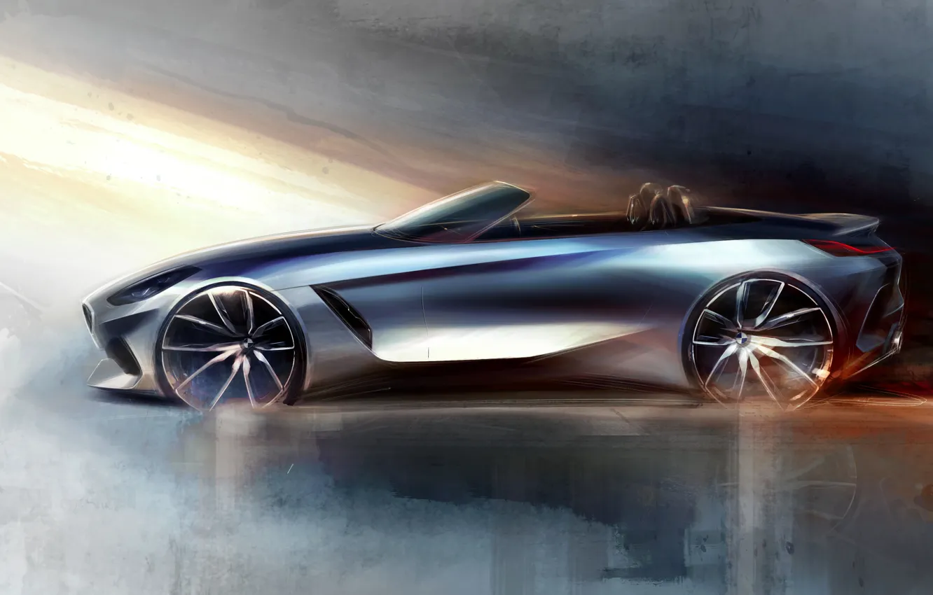 Photo wallpaper figure, BMW, sketch, profile, Roadster, BMW Z4, Z4, 2019
