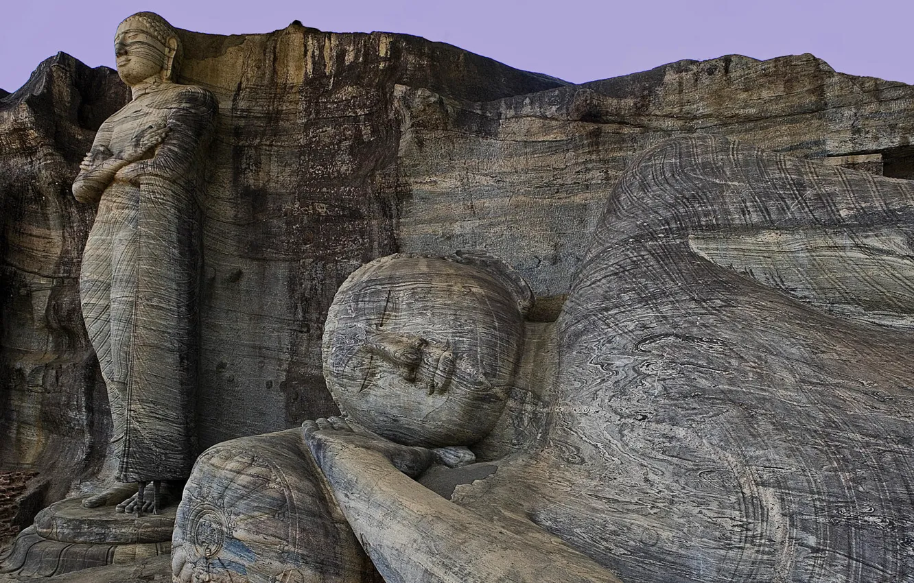 Photo wallpaper stone, statues, Buddha