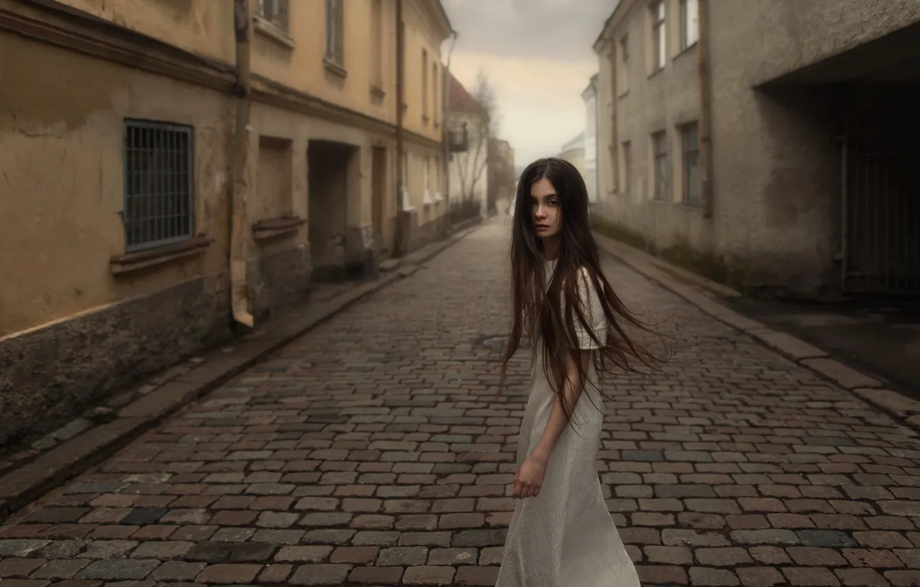 Photo wallpaper look, girl, sweetheart, street, model, portrait, home, surprise