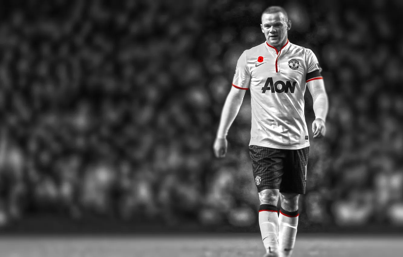 Photo wallpaper Football, Football, Rooney, Manchester United, Rooney, Soccer, Player, Manchester