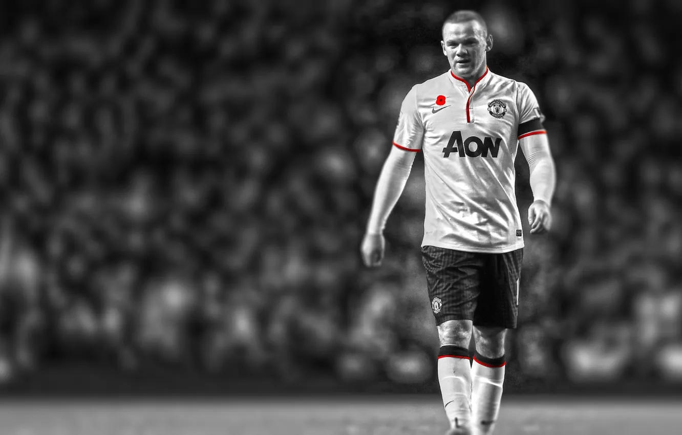 Photo wallpaper football, player, football, soccer, Rooney, Manchester United, Rooney, Manchester