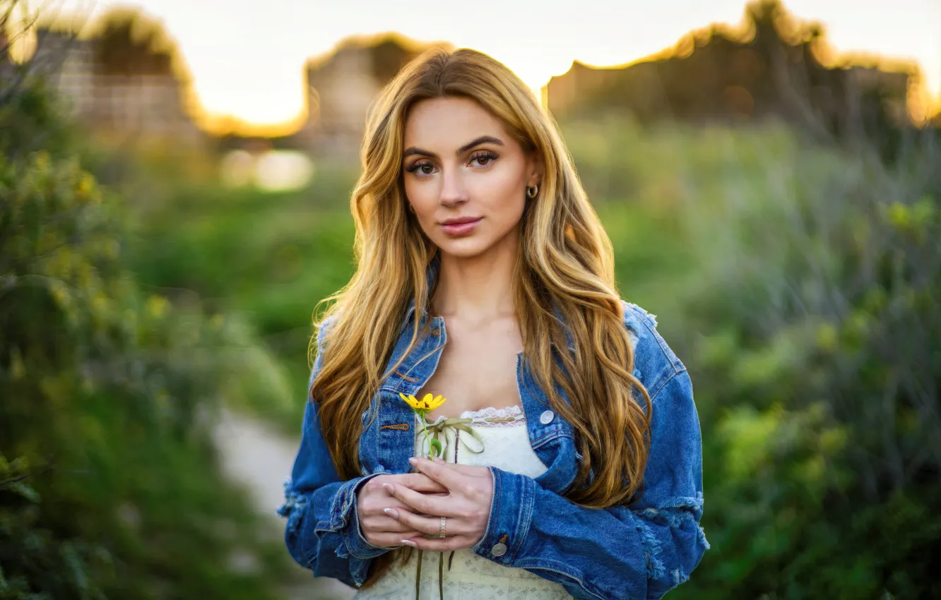 Photo wallpaper look, girl, bokeh, Black, Christopher Rankin