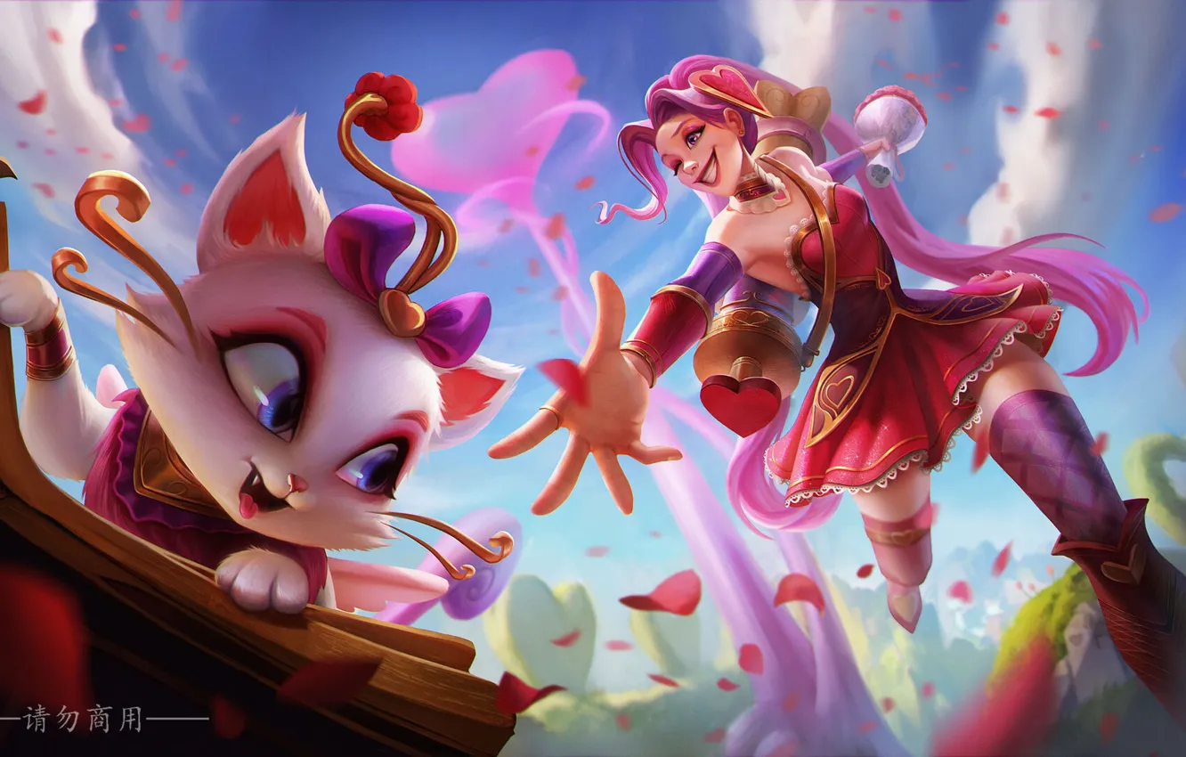 Photo wallpaper League of Legends, Jinx, Yuumi