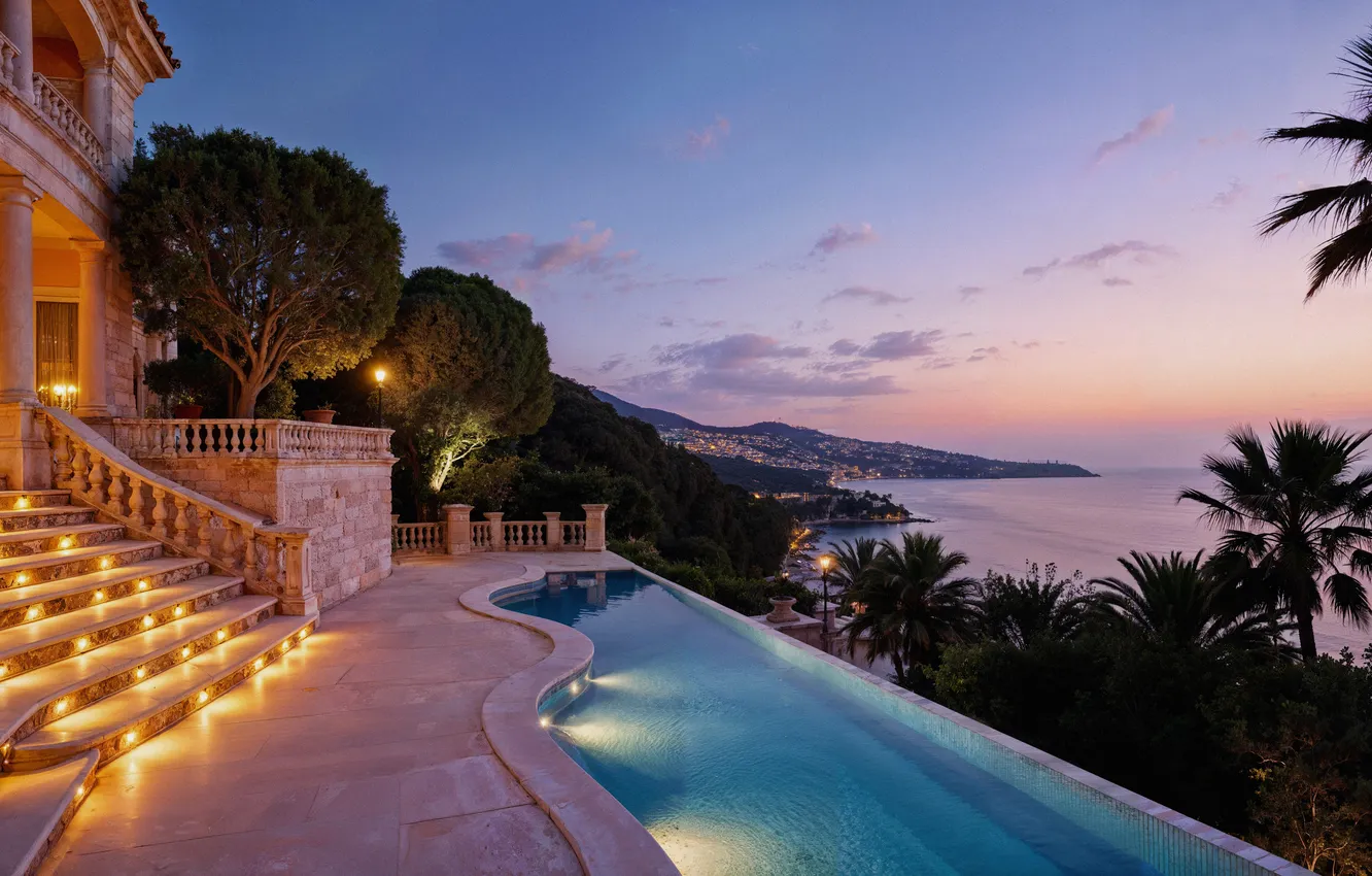 Photo wallpaper sea, stay, pool, summer, vacation, sea, landscape, view
