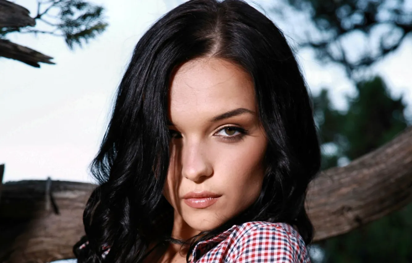 Photo wallpaper look, girl, model, hair, portrait, brunette, hairstyle, lips