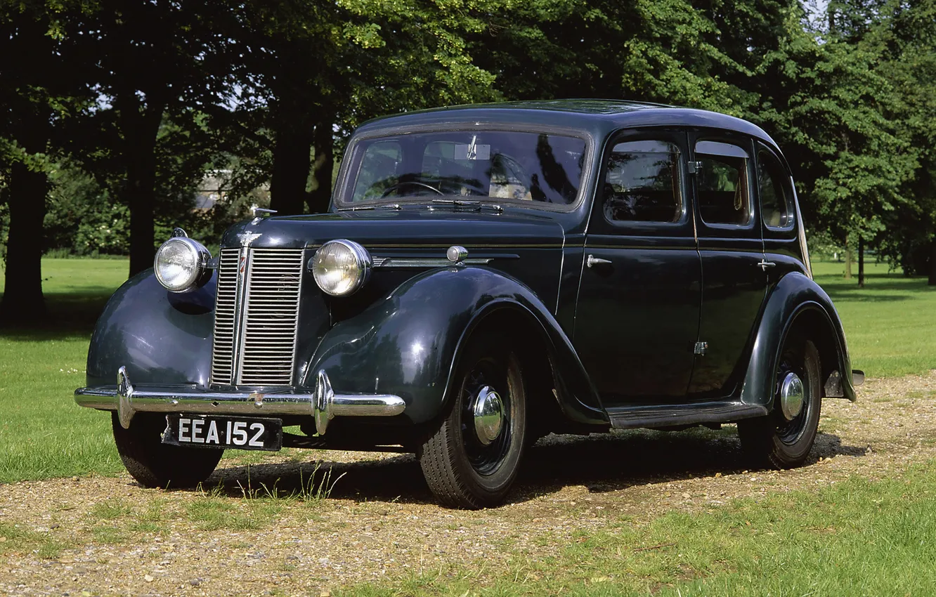 Photo wallpaper auto, retro, black, lawn, Austin, Austin 16 Saloon
