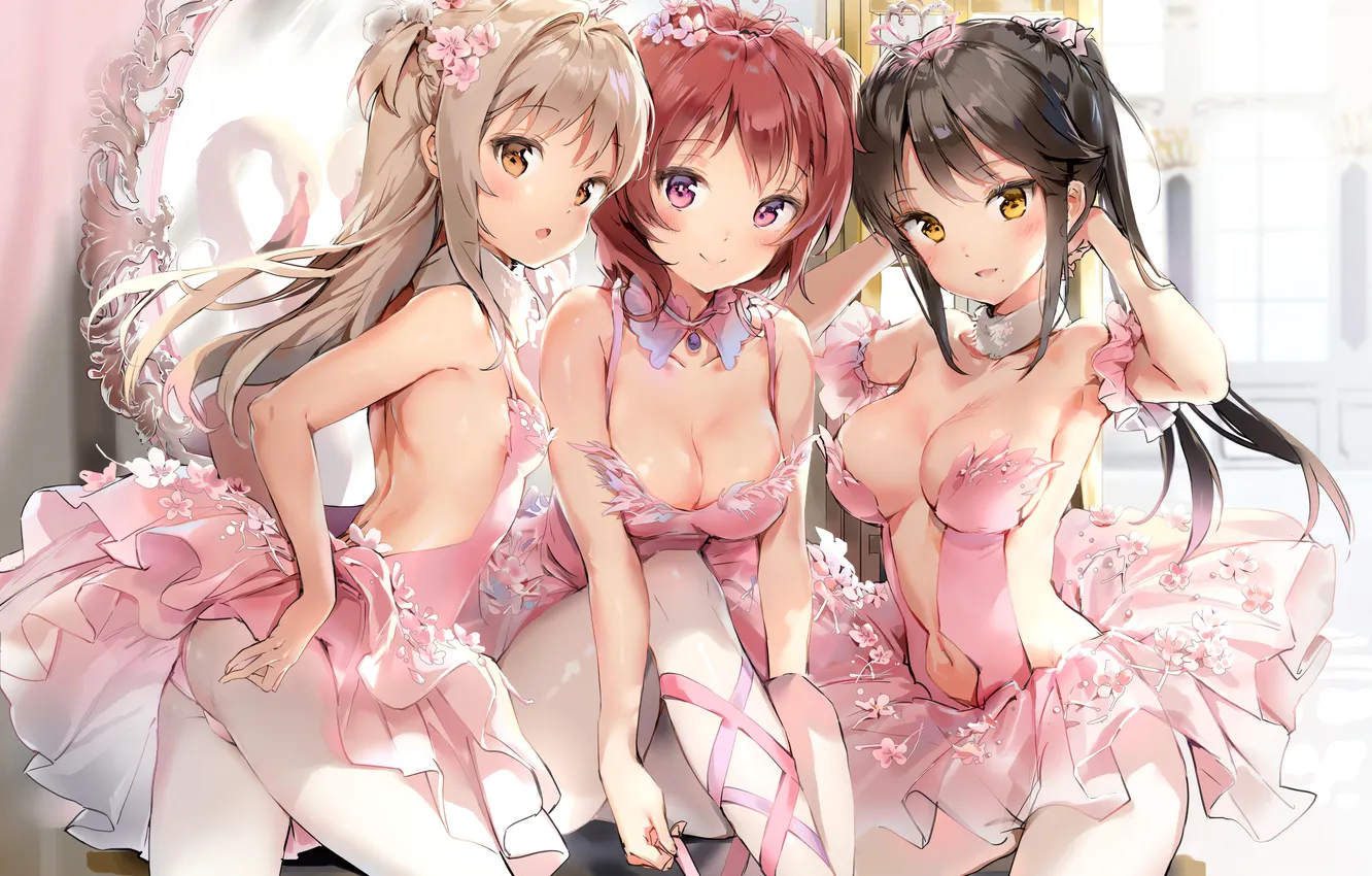 Photo wallpaper sexy, lingerie, ass, cleavage, panties, long hair, dress, legs