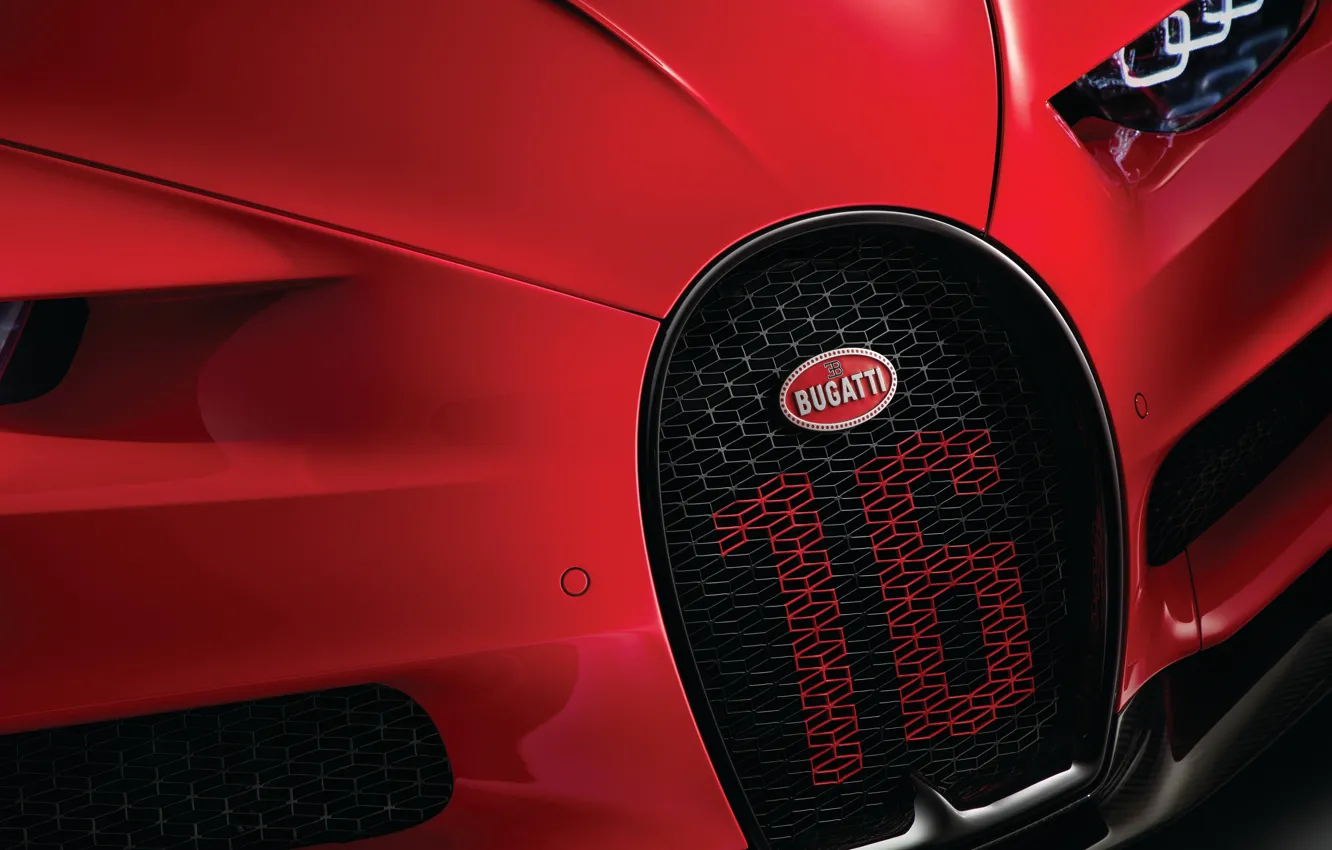 Photo wallpaper Bugatti, 2018, the front part, Sport, Chiron