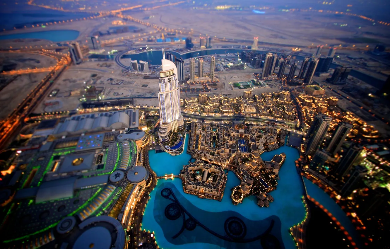 Photo wallpaper water, home, skyscrapers, pool, tower, Dubai, Dubai, UAE