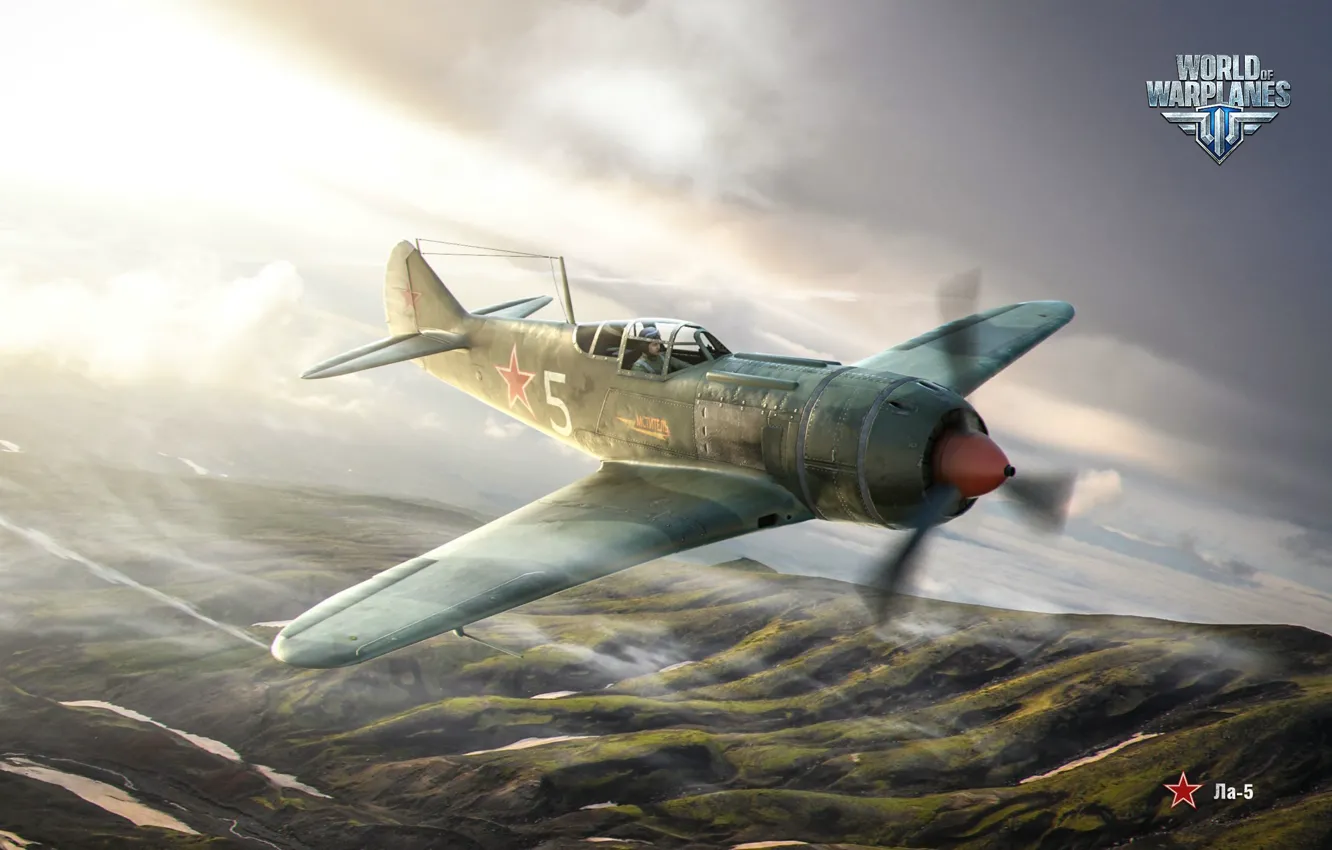 Photo wallpaper fighter, USSR, Wargaming.net, La-5, Warld of Warplanes