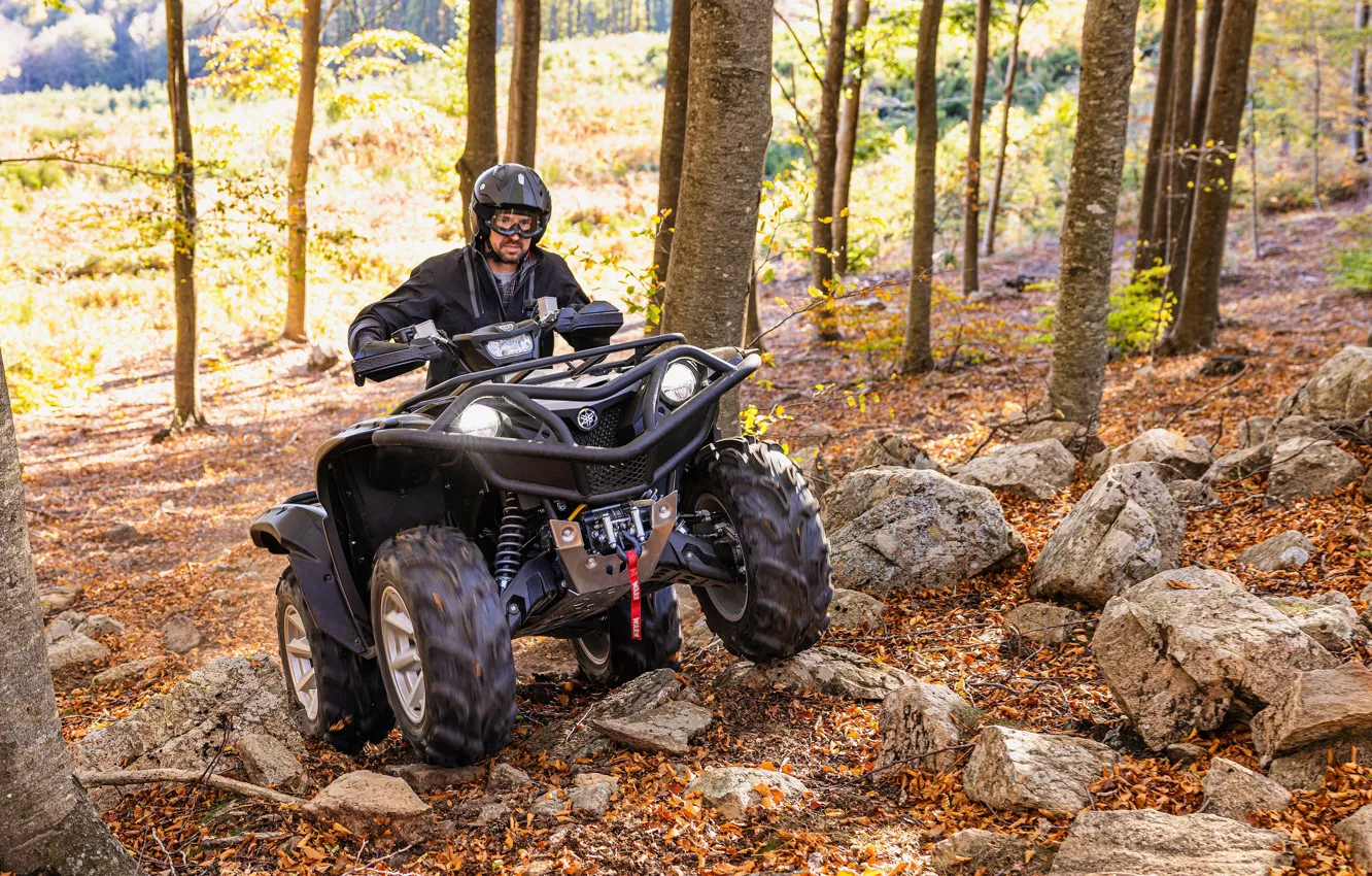Photo wallpaper forest, yamaha, 4x4, atv, grizzly 700