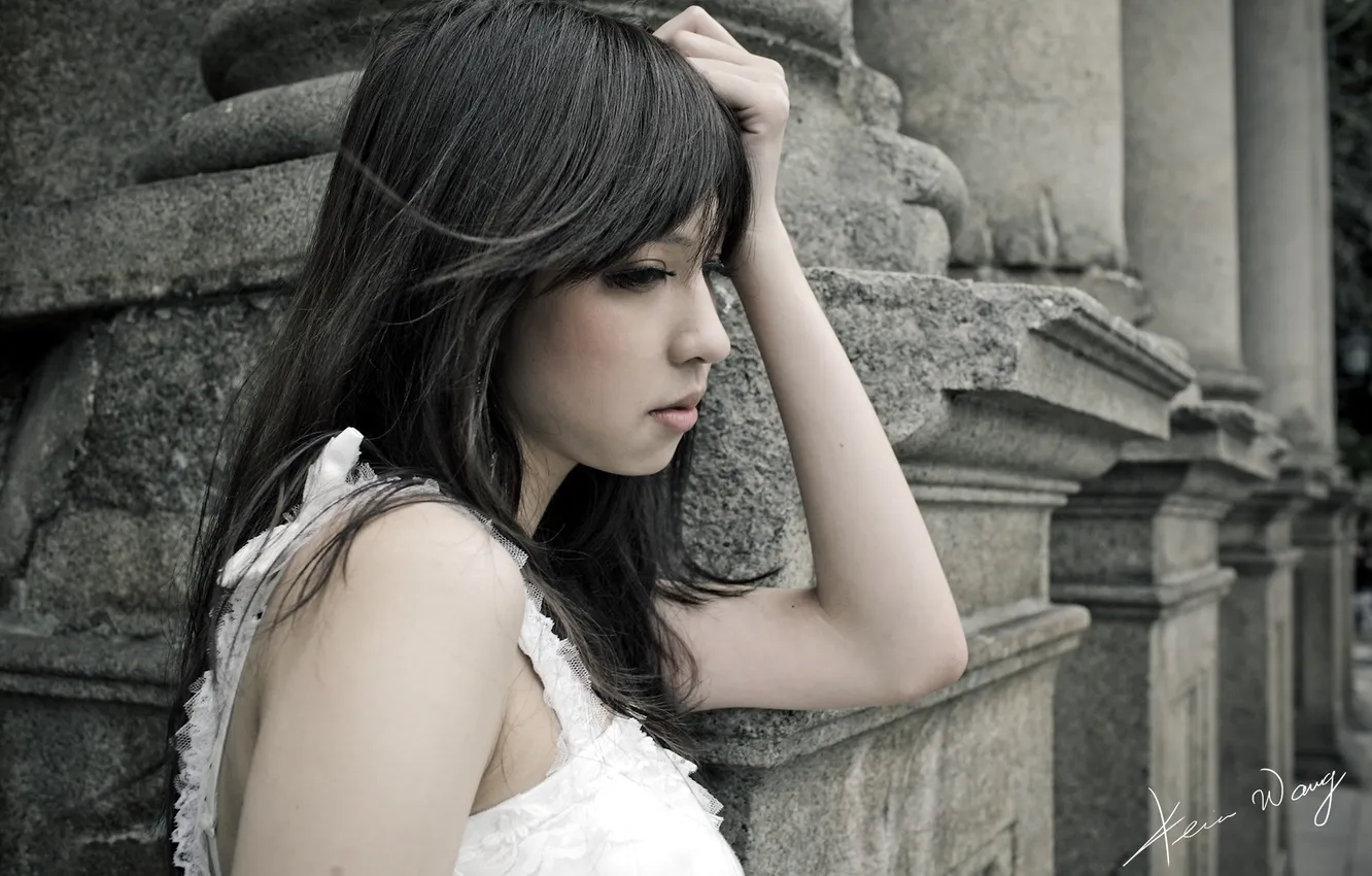 Photo wallpaper girl, background, mood, portrait