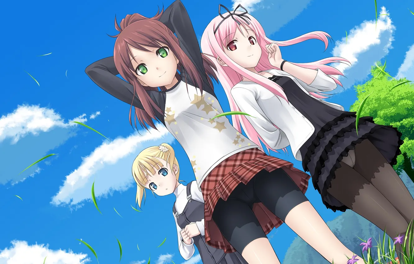 Photo wallpaper Himemiya Ruri, Hoshino Erika, Garden (Galge), Takoyaki, Suzumura Azami