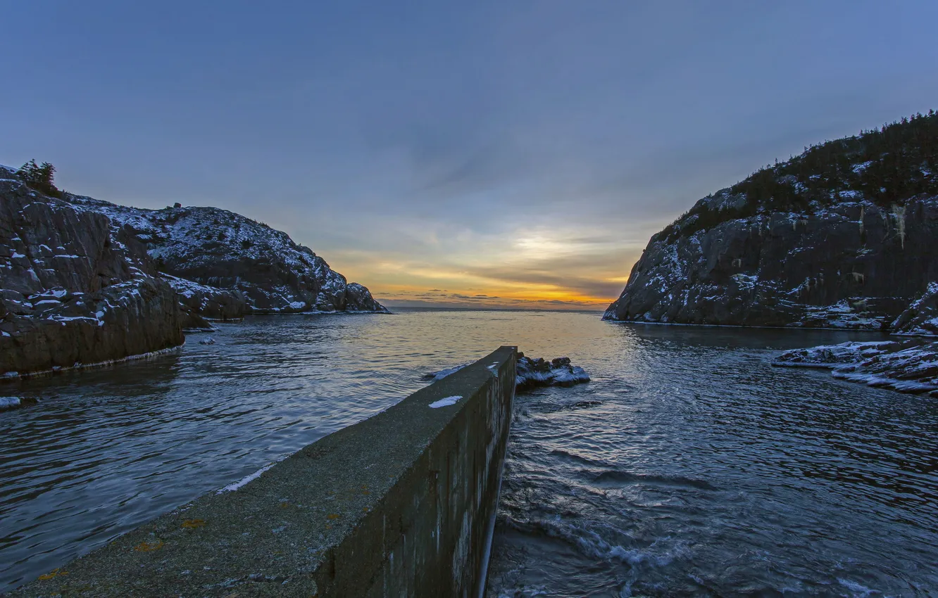 Photo wallpaper sea, landscape, sunset