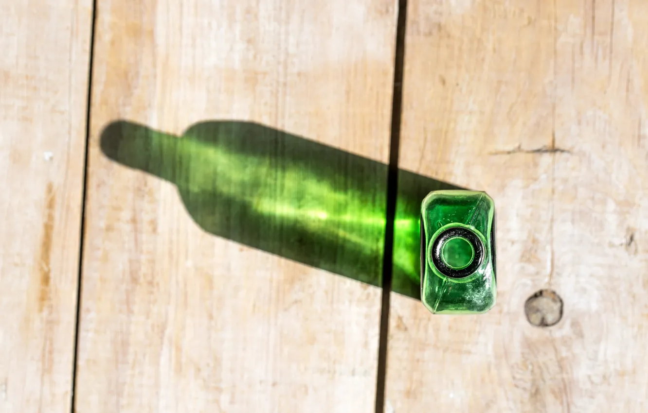 Photo wallpaper table, bottle, shadow