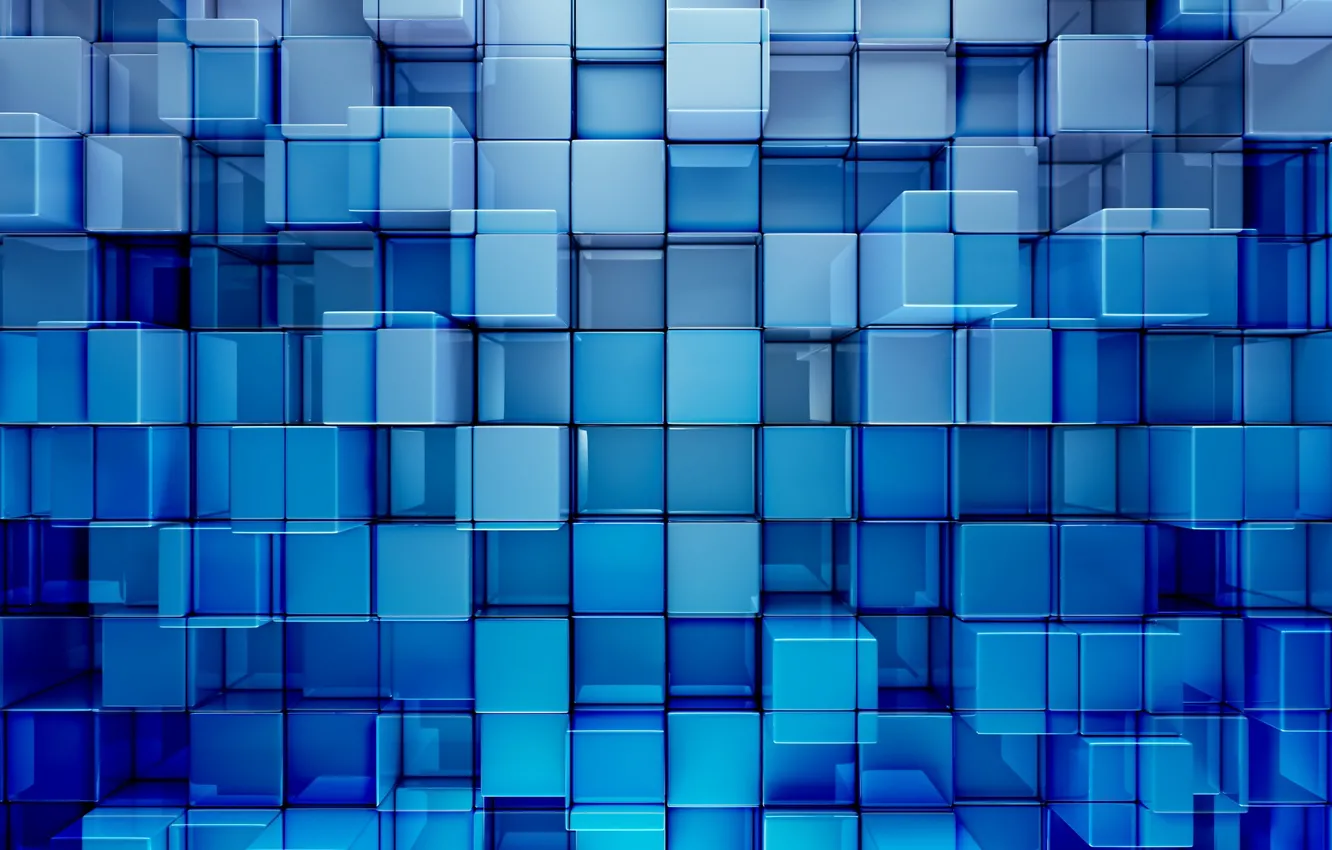 Photo wallpaper blue, Cuba, Cubes, Abstraction, Abstract, geometric shapes, digital graphics, light blue