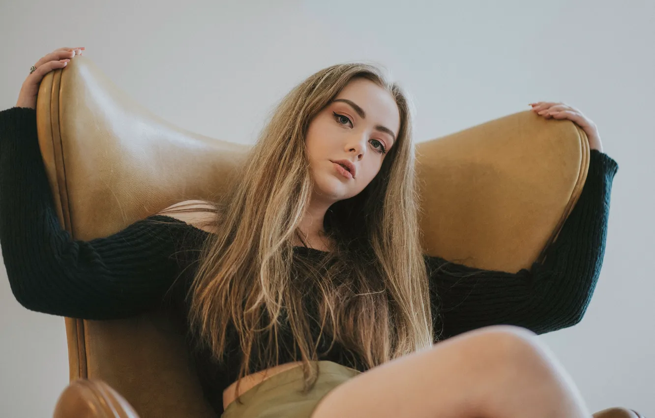 Photo wallpaper look, girl, pose, arrows, makeup