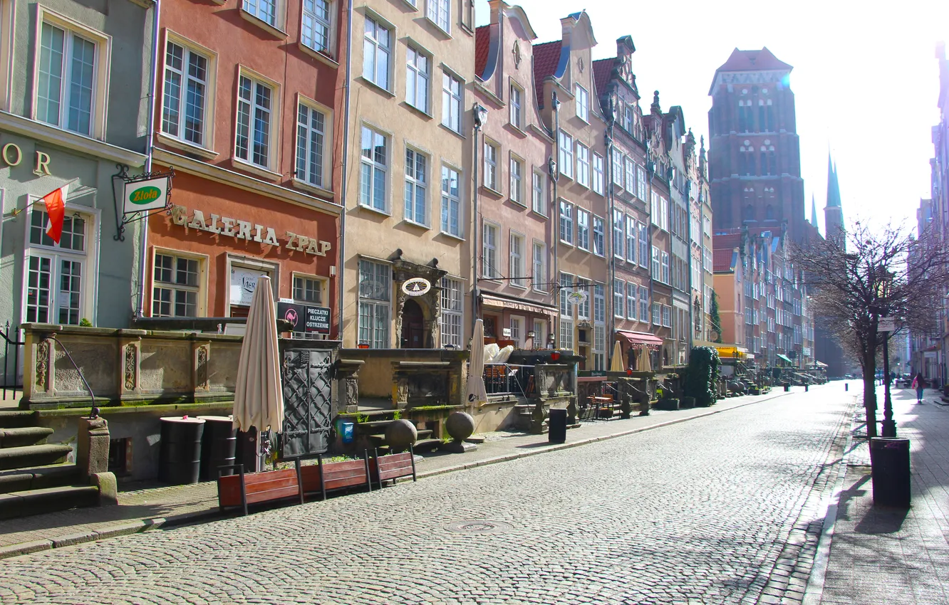 Photo wallpaper street, building, Gdansk