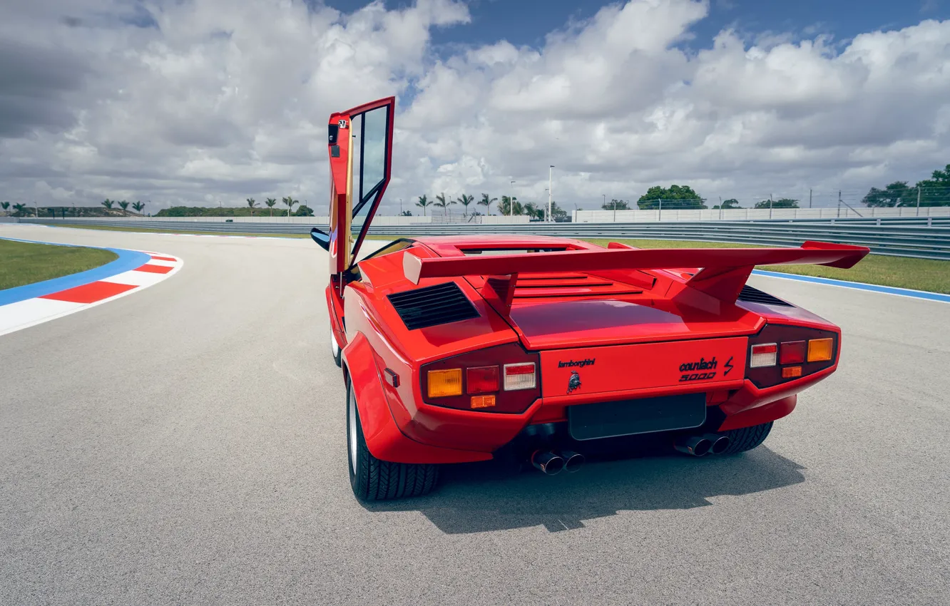 Photo wallpaper Lamborghini, Countach, LP5000 S, rear view, Lamborghini Countach LP500 S