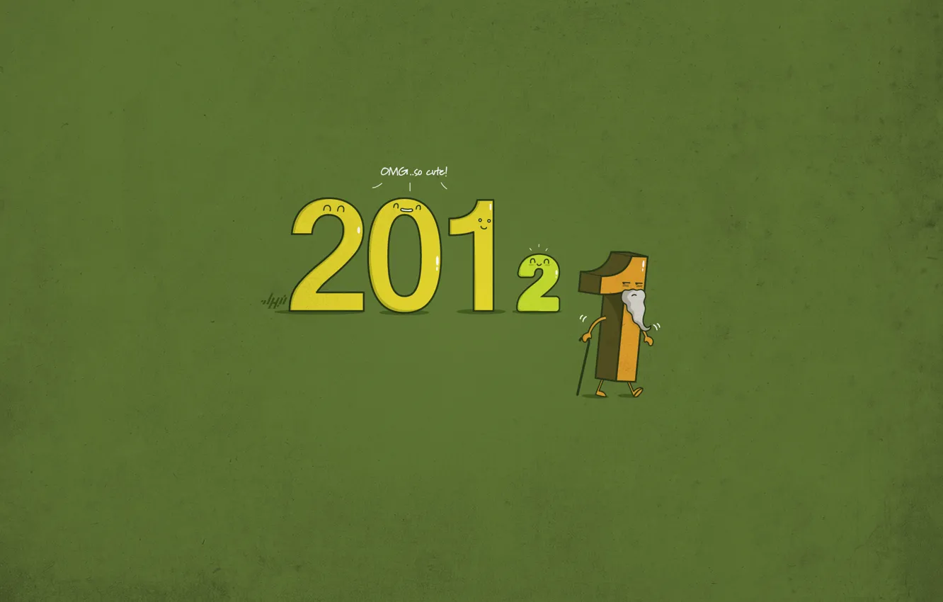 Photo wallpaper new year, minimalism, figures, 2012