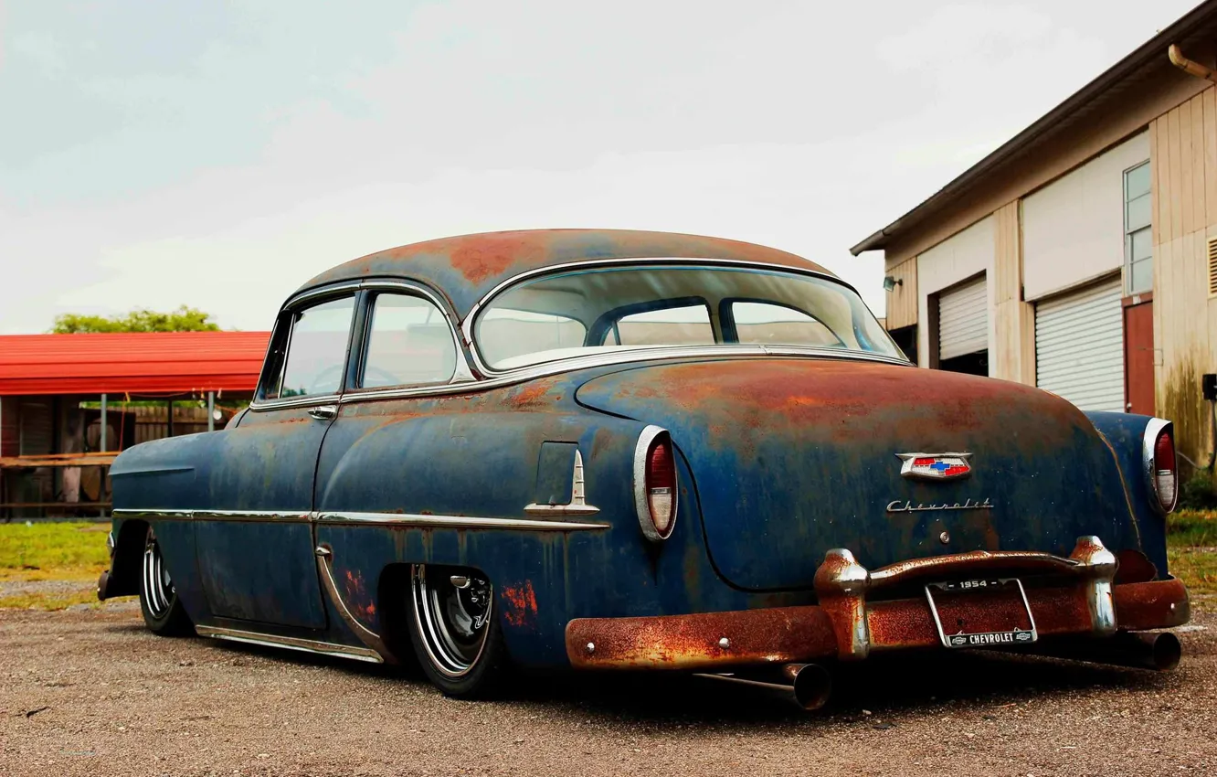 Photo wallpaper Chevrolet, Hot Rod, Bel Air, Old, Custom, Low, Vehicle