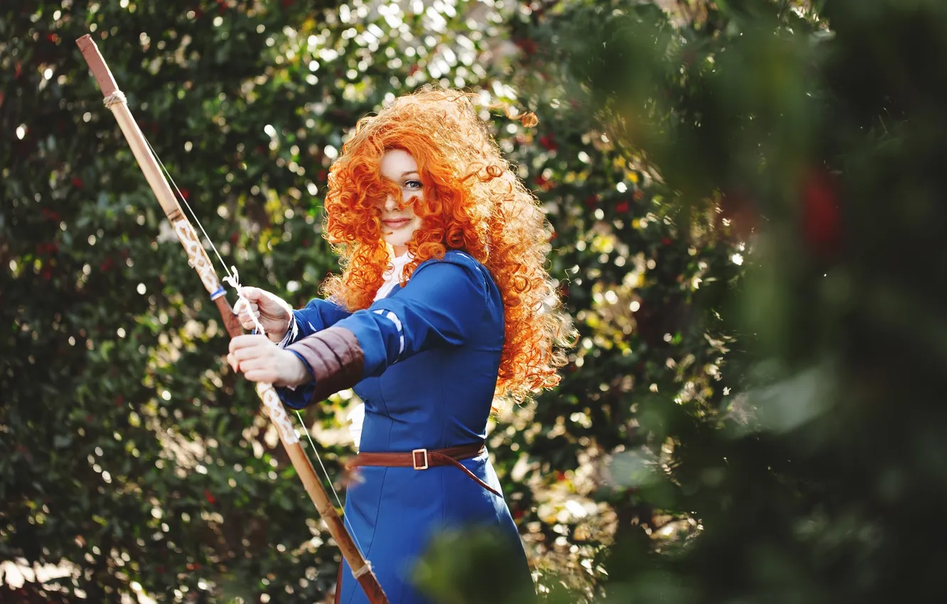 Photo wallpaper girl, background, bow