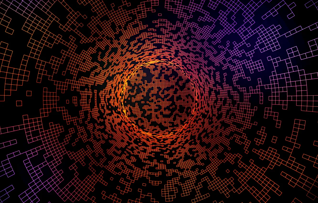 Photo wallpaper space, lights, balls, neon, backlight, sphere, Neon, cyberspace