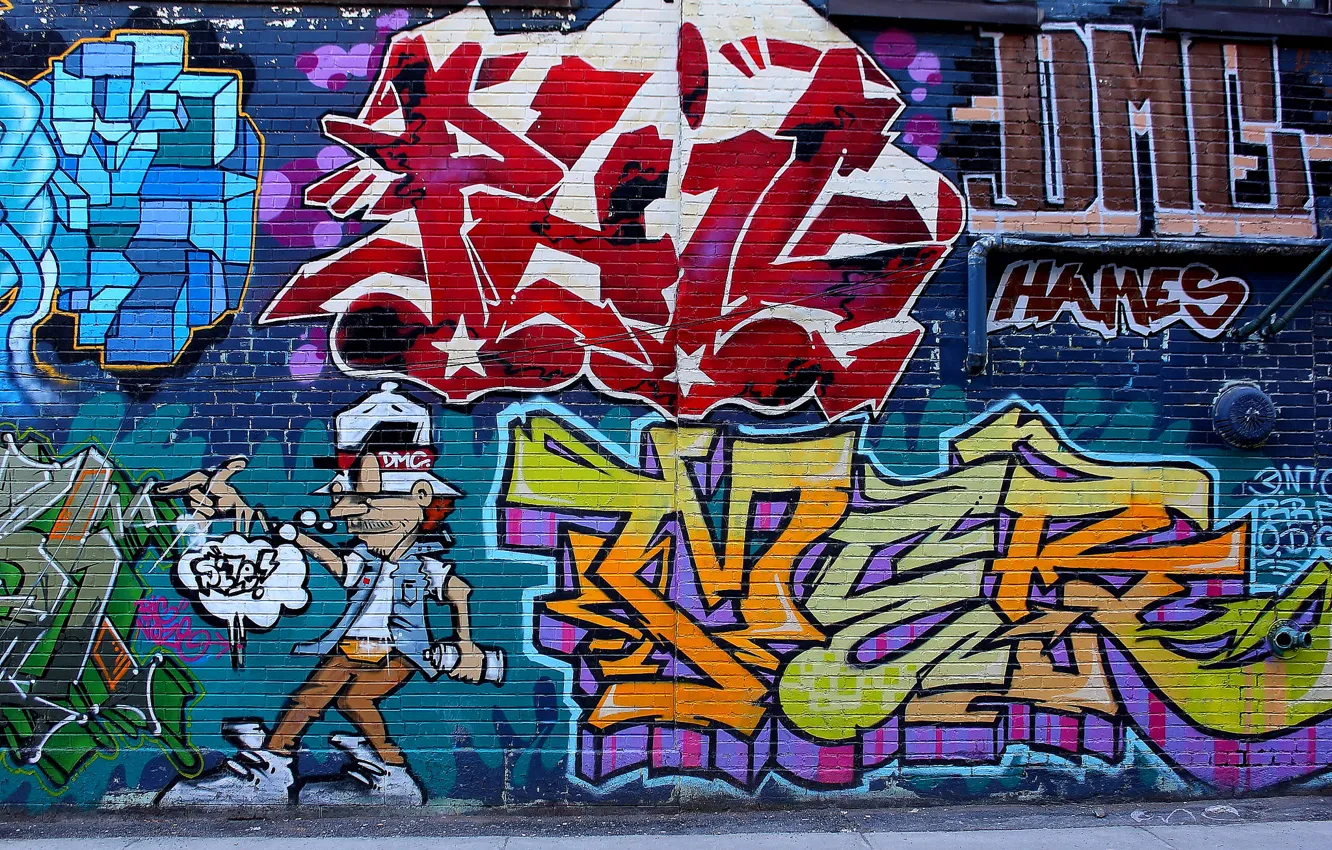 Photo wallpaper the city, street, grafiti