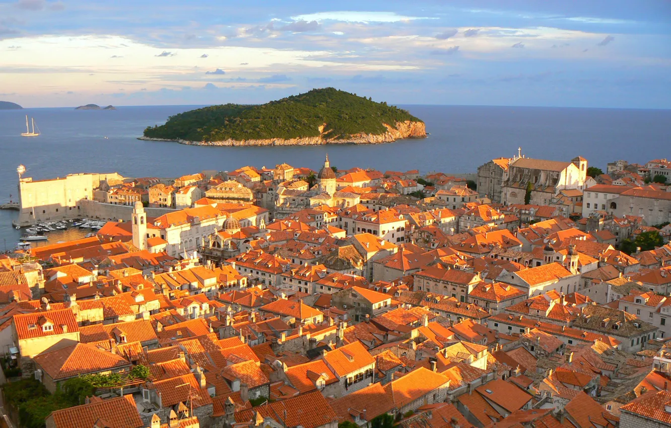 Photo wallpaper sea, panorama, Croatia, Dubrovnik, Jadran